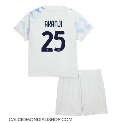 Maglie da calcio Inter Milan Manuel Akanji #25 Seconda Maglia Bambino 2025-26 Manica Corta (+ Pantaloni corti)